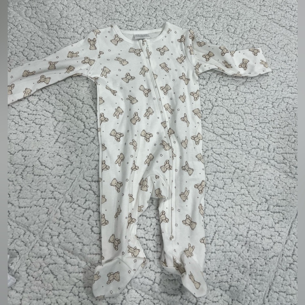 Adorable White Bear Print Kids One Piece